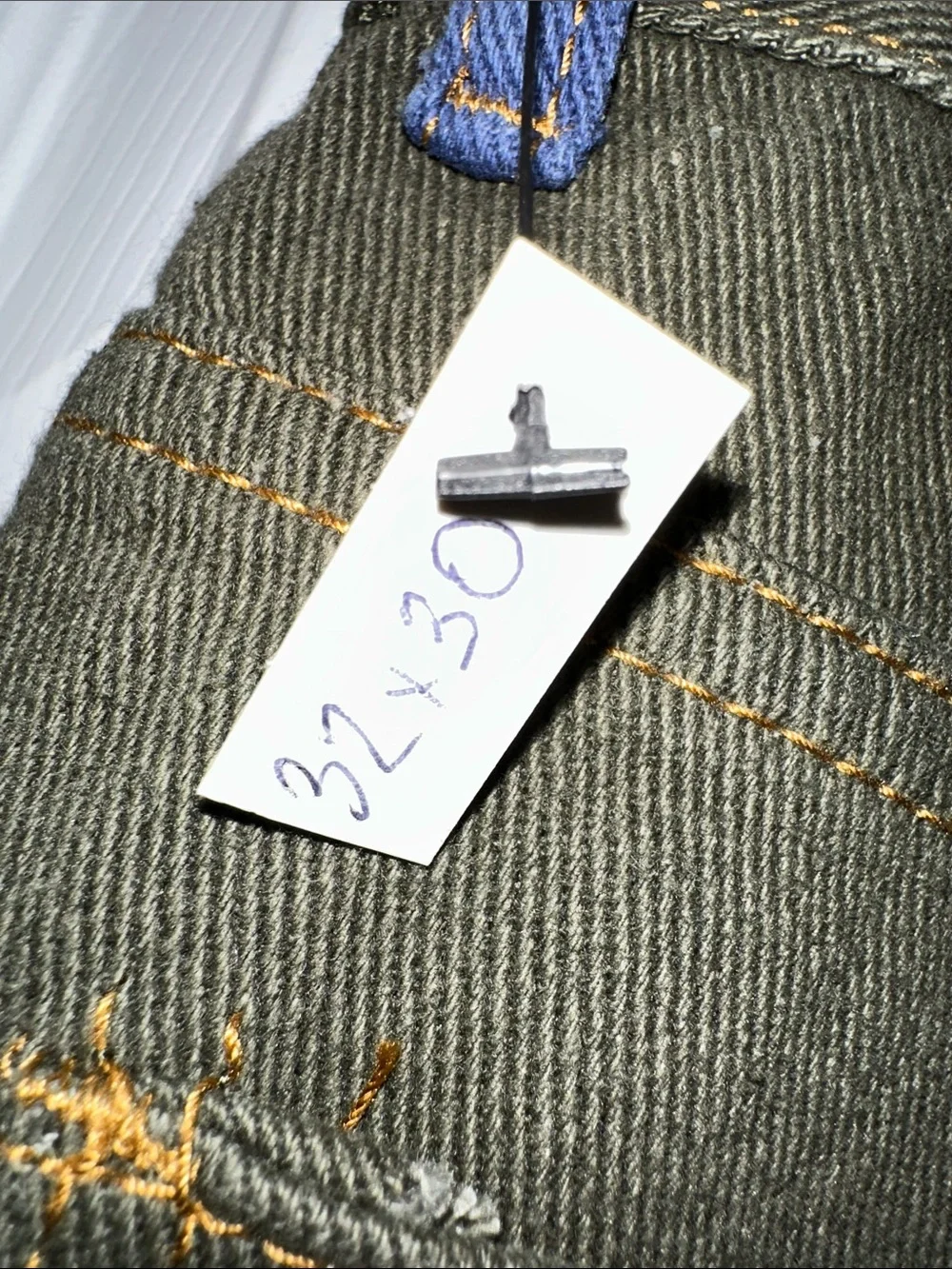 Olive Green Wide Leg Jeans Flare - Women - Picture 4 of 4